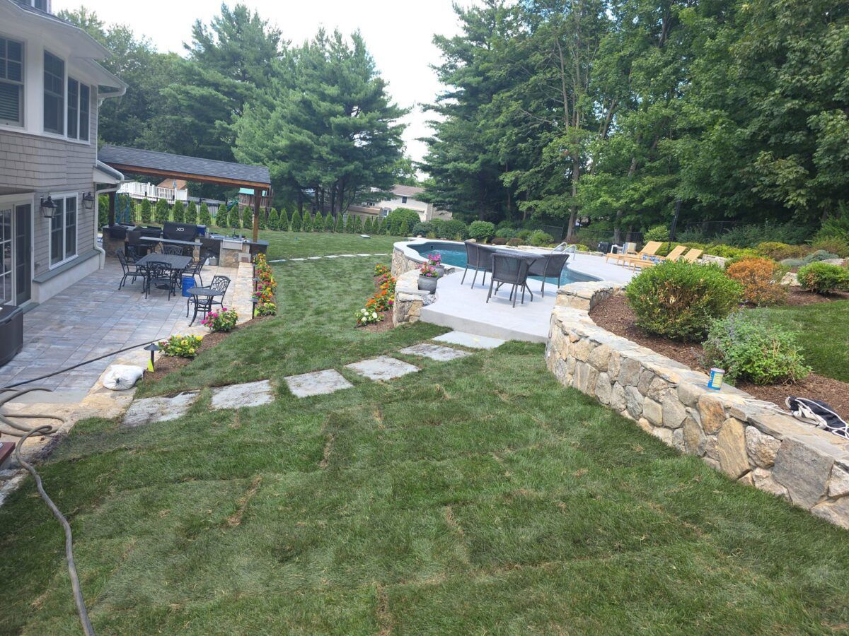 Backyard and Pool Lawn in Islip